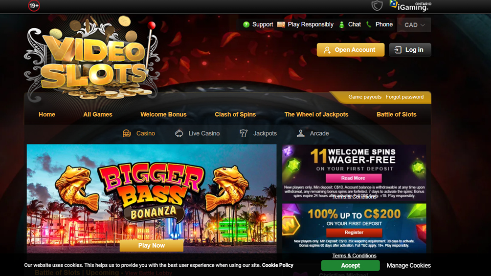 Videoslots welcome bonus
